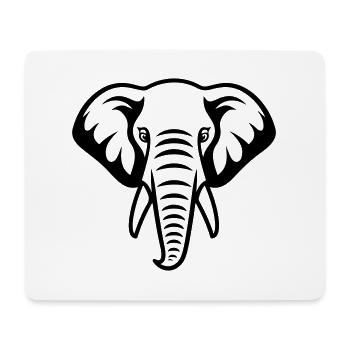 Elephant Head - Mouse Pad (horizontal) - white - Front