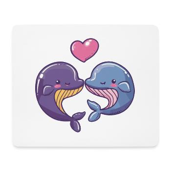 Wal Paar Verliebt Tier Valentinstag - Mousepad (Querformat) - Weiß - Vorne