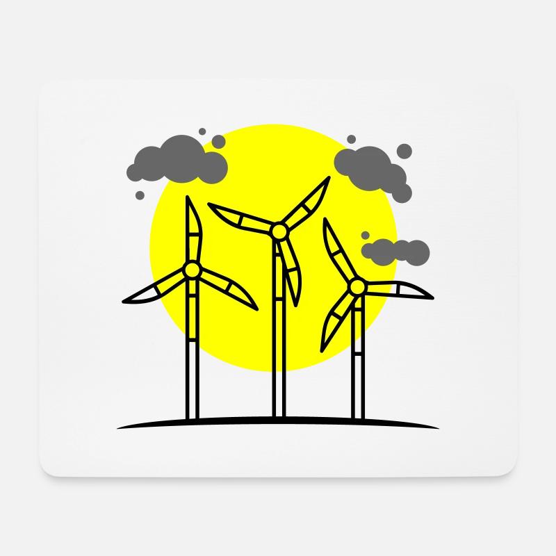 Wind Turbine Renewable Energy - Mouse Pad (horizontal) - white