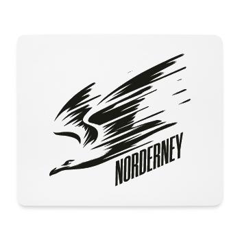 Norderney Sturzflug Tiefflieger Möwe Urlaub T-Shir - Mousepad (Querformat) - Weiß - Vorne