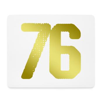 76 Zahl Trikot - Mousepad (Querformat) - Weiß - Vorne