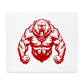 Grizzly Bear Muscles Workout - Mouse Pad (horizontal) - white - Front