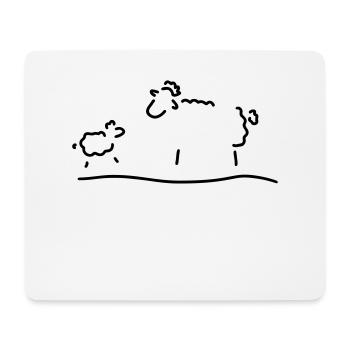 schaf mit baby - Mousepad (Querformat) - Weiß - Vorne