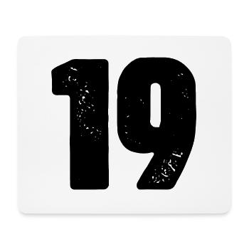 19 Zahl Trikot - Mousepad (Querformat) - Weiß - Vorne