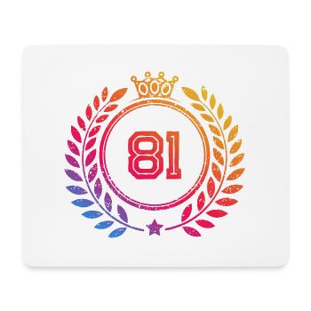 81 Number wreath - Mouse Pad (horizontal) - white - Front
