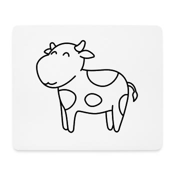Kuh Comic Tier - Mousepad (Querformat) - Weiß - Vorne
