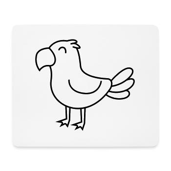 Papagei Comic Tier - Mousepad (Querformat) - Weiß - Vorne