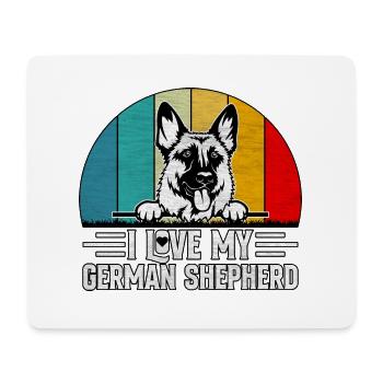 Ich liebe meinen Deutschen Schäferhund - Mousepad (Querformat) - Weiß - Vorne