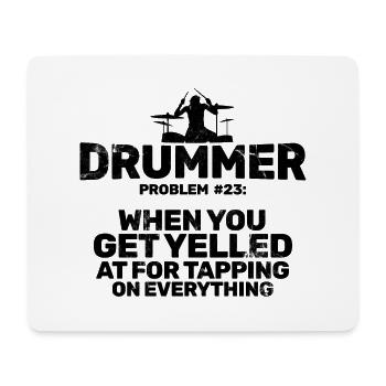 Schlagzeug Spieler Drummer - Mousepad (Querformat) - Weiß - Vorne