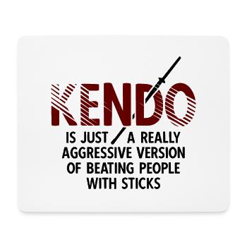 Japanischer Schwertkampf Kendo - Mousepad (Querformat) - Weiß - Vorne