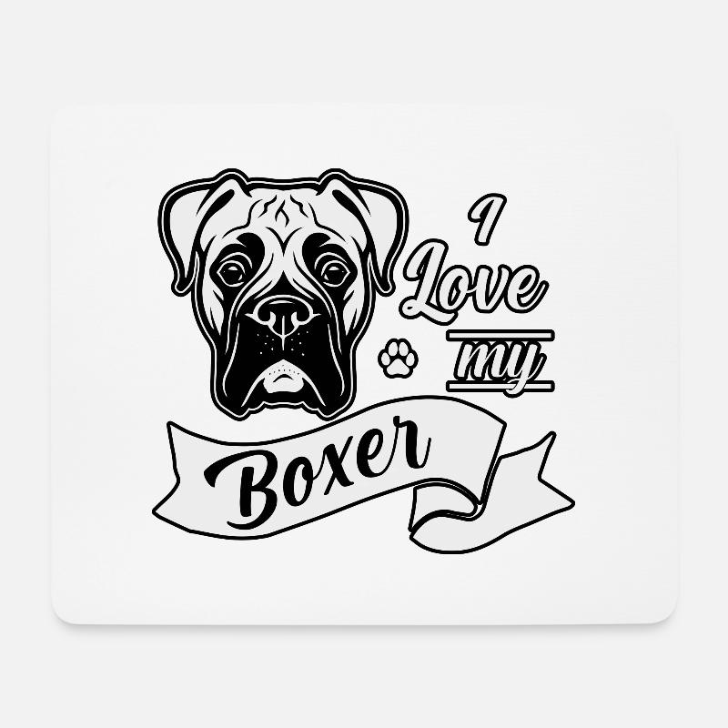 I love my Boxer - Mousepad (Querformat) - Weiß
