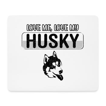 Aime-moi Aime mon Husky - Tapis de souris (format paysage) - blanc - Devant