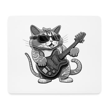 Funny Cat jouant de la guitare Katze spielt Gitarre - Tapis de souris (format paysage) - blanc - Devant