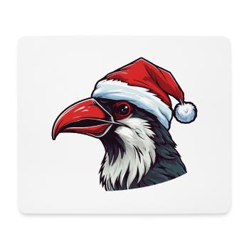 Krähe Rabe Weihnachten Tier Porträt Xmas - Mousepad (Querformat) - Weiß - Vorne
