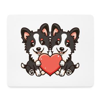 Border Collie Hunde Paar Verliebt Valentinstag - Mousepad (Querformat) - Weiß - Vorne