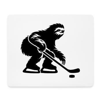 Faultier Eishockeyspieler Eishockey Silhouette - Mousepad (Querformat) - Weiß - Vorne