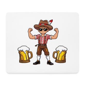 Junge in Lederhose Bier JGA Mallorca Bayern Saufen - Mousepad (Querformat) - Weiß - Vorne