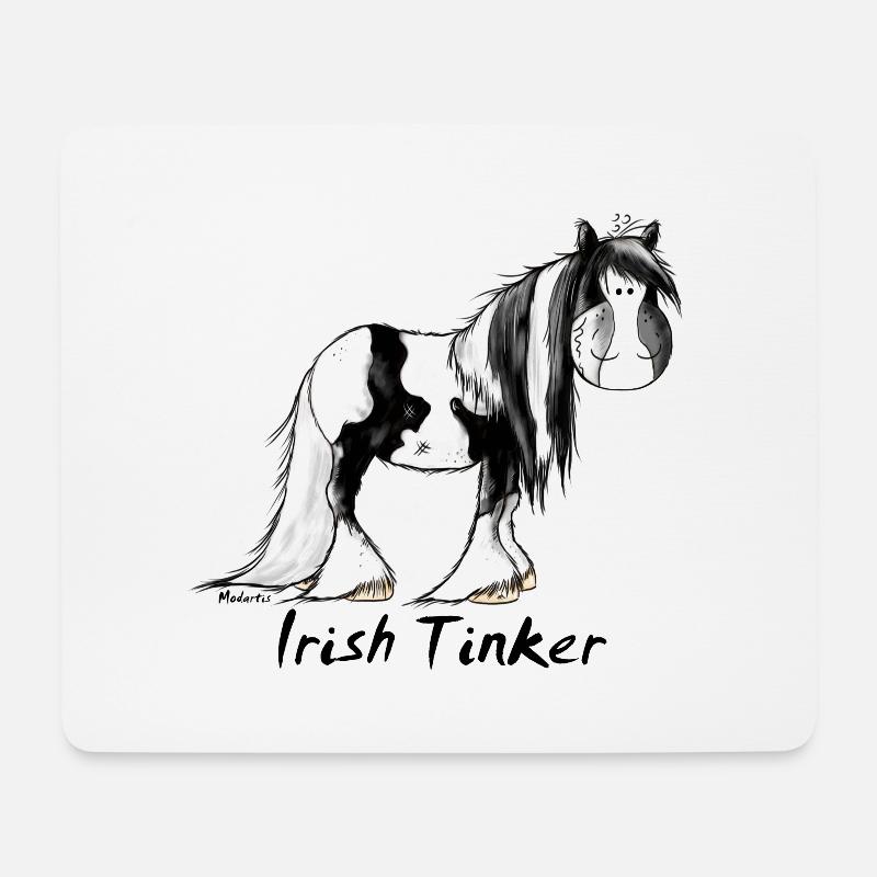 Pfiffiger Irish Tinker - Gypsy Cob - Mousepad (Querformat) - Weiß