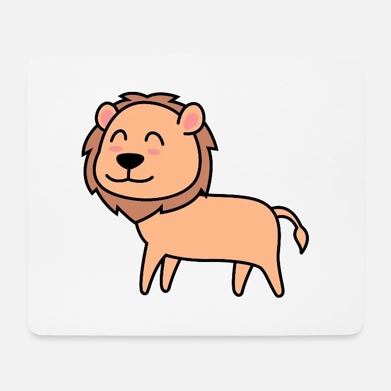 Löwe Comic Tier - Mousepad (Querformat) - Weiß