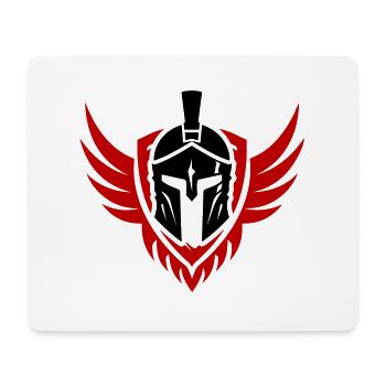 Symbole du casque Spartan - Tapis de souris (format paysage) - blanc - Devant