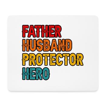Father Husband Protector Hero - Mouse Pad (horizontal) - white - Front