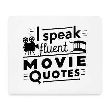 Cinema Lover Saying Minimalist Silhouette - Mouse Pad (horizontal) - white - Front