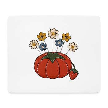 Blütenkopf-Nadeln in einem Tomatennadelkissen - Mousepad (Querformat) - Weiß - Vorne