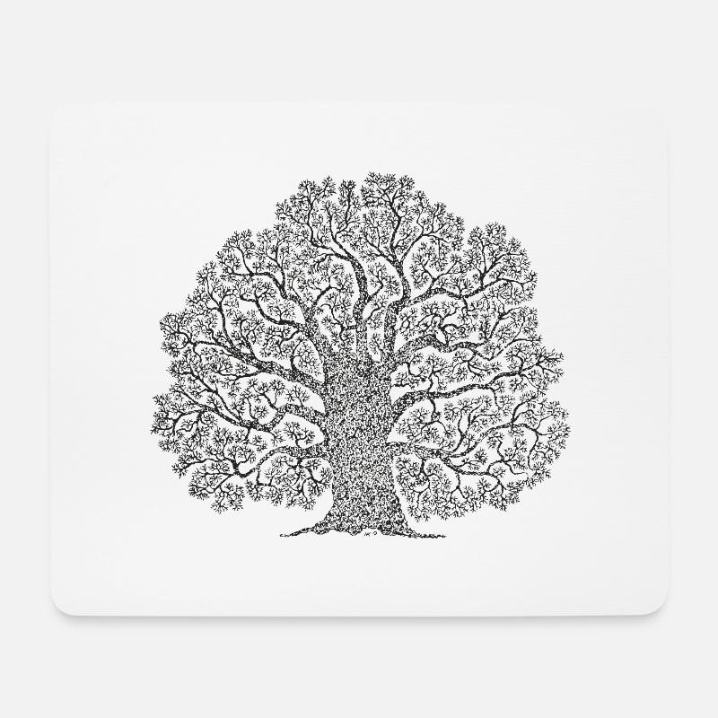 Baum des Lebens - Yggdrasil - Mousepad (Querformat) - Weiß