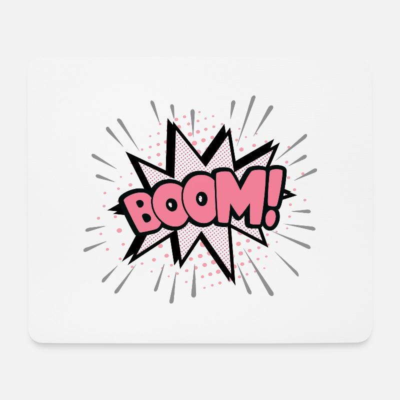 Boom rosa - Mousepad (Querformat) - Weiß