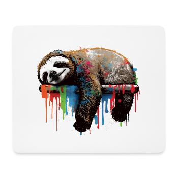 Graffiti Sloth - Mouse Pad (horizontal) - white - Front