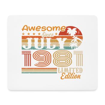 Juli 1981 Juli Geburtstagsgeschenk Juli 1981 - Mousepad (Querformat) - Weiß - Vorne