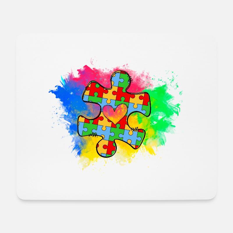 Autismus-Puzzle - Mousepad (Querformat) - Weiß