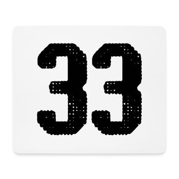 33 Zahl Trikot - Mousepad (Querformat) - Weiß - Vorne