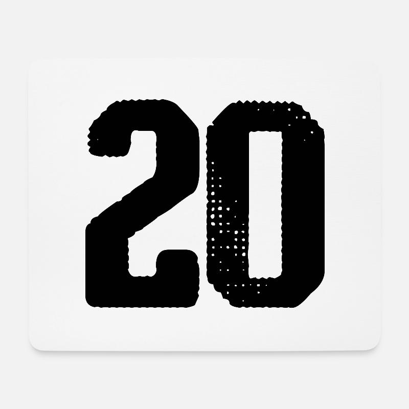 20 Zahl Trikot - Mousepad (Querformat) - Weiß