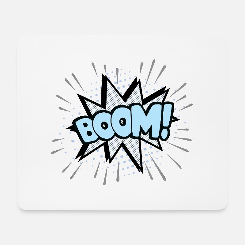 Boom blau - Mousepad (Querformat) - Weiß