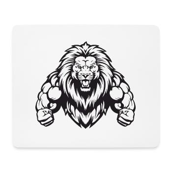 Löwe Bodybuilding Muskeln Workout Gym - Mousepad (Querformat) - Weiß - Vorne