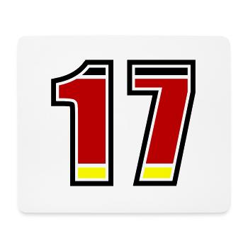 17 Nummer Deutschland Trikot - Mousepad (Querformat) - Weiß - Vorne