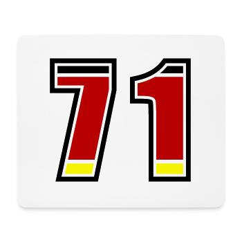 71 Numéro Allemagne Jersey - Tapis de souris (format paysage) - blanc - Devant