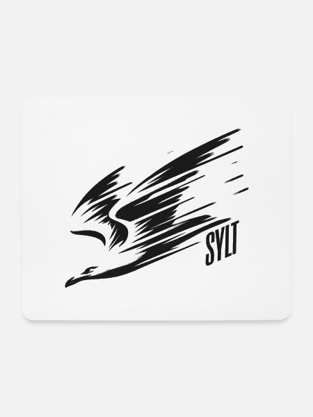 Sylt Sturzflug Tiefflieger Möwe Urlaub T-Shirt - Mousepad (Querformat) - Weiß