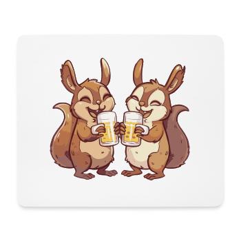 Squirrel Comic Beer Funny Booze - Mouse Pad (horizontal) - white - Front