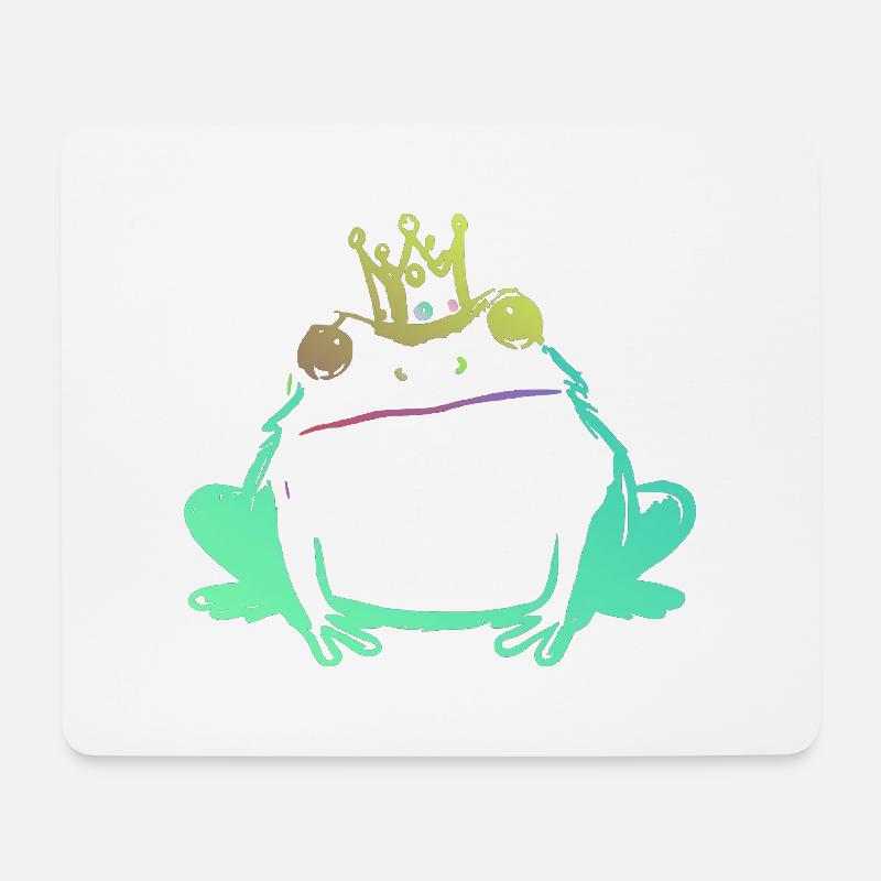 Frog King and Neon Crown - Mouse Pad (horizontal) - white