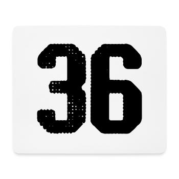 36 Number jersey - Mouse Pad (horizontal) - white - Front