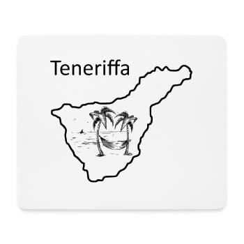 Karte von der Insel Teneriffa Spanien mit Palmen - Mousepad (Querformat) - Weiß - Vorne