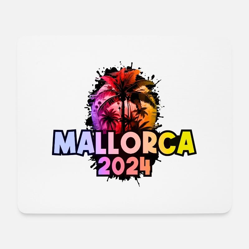 Mallorca 2024 Urlaub Bunt - Mousepad (Querformat) - Weiß
