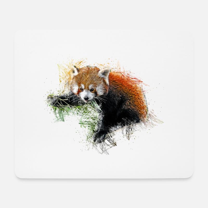 Roter Pandabär - Mousepad (Querformat) - Weiß