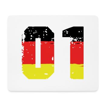 1 Zahl Deutschland Trikot - Mousepad (Querformat) - Weiß - Vorne