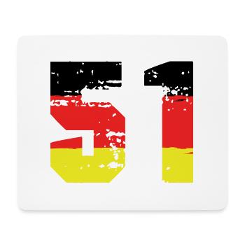 51 Numéro Allemagne Jersey - Tapis de souris (format paysage) - blanc - Devant