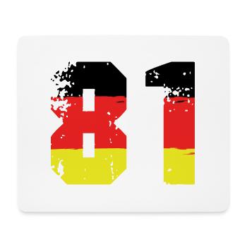 81 Numéro Allemagne Jersey - Tapis de souris (format paysage) - blanc - Devant