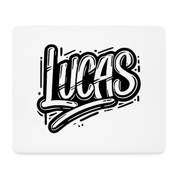Lucas Nom Prénom Graffiti - Tapis de souris (format paysage) - blanc - Devant