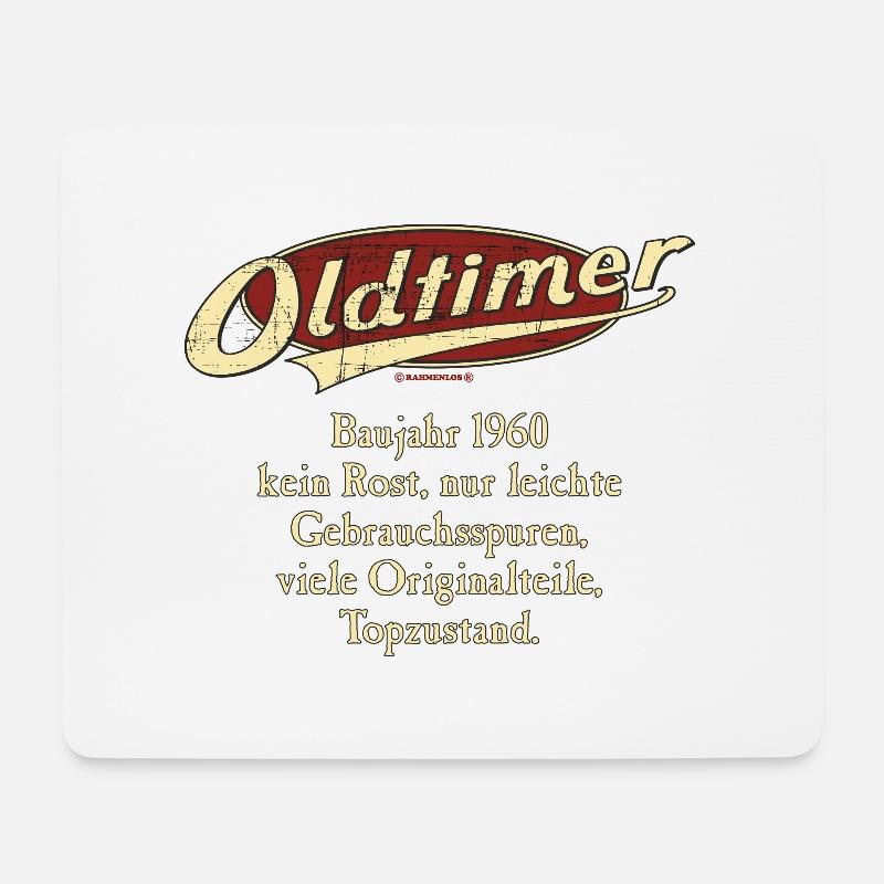 Geburtstag Oldtimer Baujahr 1960 retro usedlook - Mousepad (Querformat) - Weiß